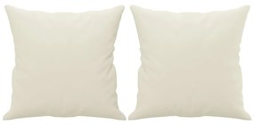 Sofá 3 lugares c/ almofadas decorativas 180 cm veludo creme