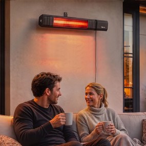 Aquecedor por Infravermelhos para Terraço 2000 W com Capa, IP65, Controlo por App/Tátil/Comando, 9 Níveis e Temporizador