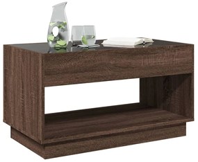 Mesa de centro luzes LED Infinity 90x50x50 cm carvalho castanho