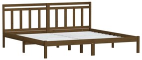 Estrutura de cama 200x200 cm pinho maciço castanho mel