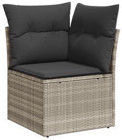 Conjunto de Sofá de Jardim de 7 Peças com Almofadas Cinzento-Claro Vim