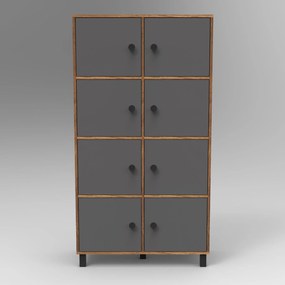 Armário Multiuso MN06 – Nogueira e Antracite – 96x179,4x40 cm