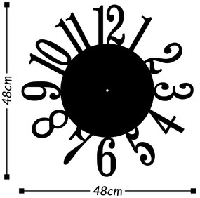 Relógio de Parede Decorativo Watch-014 – Preto – 48 x 48 cm
