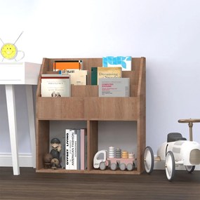 339525 vidaXL Suporte revistas infantil 71x30x78,5 cm aglom. carvalho sonoma