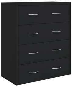 Aparador com 4 gavetas 60x30,5x71 cm preto