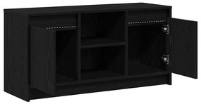 Armário para TV com Luzes de LED em Carvalho Preto, 100x34x50 cm, feit