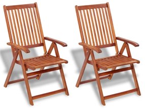 vidaXL Cadeiras jardim dobráveis 2 pcs madeira acácia maciça castanho