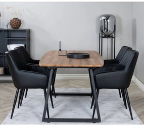 Venture Home Cadeiras de jantar Comfort 2 pcs aspeto de couro preto