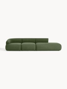 Módulo com chaise longue em bouclé Sofia (2 lugares)