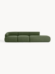 Módulo com chaise longue em bouclé Sofia (4 lugares)