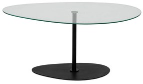 Mesa de Centro Porto – Transparente/Preto – 90x40x60 cm