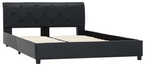 Estrutura de cama 140x200 cm couro artificial preto