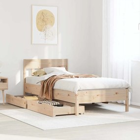 Cama sem colchão 90x200 cm madeira de pinho maciça