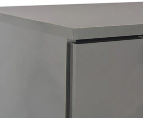 Aparador 107x35x80,5 cm cinzento brilhante