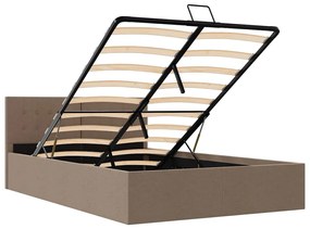 Cama hidráulica c/ arrumação 140x200cm tecido cinza-acastanhado