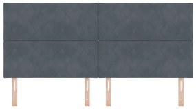 Cabeceira LED Blocos de Diamante Cinza Escuro 200 cm de Veludo