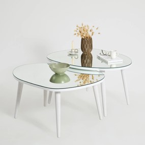 Mesa de Apoio (2 Peças) Gusto - Branca - 75x38x55 cm e 75x41x55 cm
