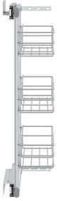 Unidade cestos p/ cozinha 3 pcs 47x15,5x55,5 cm arame prateado