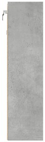 Armário vitrine 100x15x58 cm derivados de madeira cinza cimento