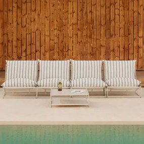 Conjunto De Jardim Modular Amaro De 4 Peças Com Sofá E Mesa Lateral Tapioca Bege - Azul- Marinho - Sklum