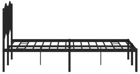 Estrutura de cama com cabeceira 120x200 cm metal preto