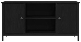 Armário de TV vidaXL Carvalho Preto 100x40x50 cm Madeira e Aço
