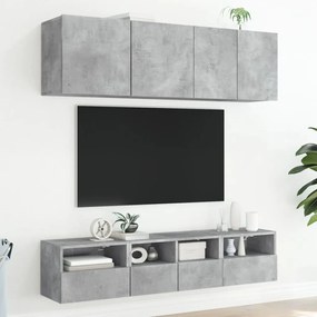 Móveis parede TV 2 pcs 40x30x30 cm deriv. madeira cinza cimento