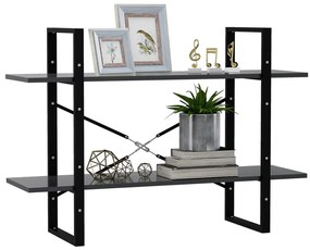Estante com 2 prateleiras 100x30x70 cm derivados madeira cinza
