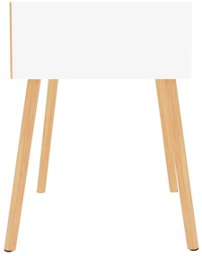 Mesas de cabeceira 2 pcs derivados de madeira branco brilhante