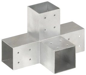 vidaXL Base para poste em forma de X 81x81 mm metal galvanizado