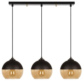 Candeeiro de Tecto Camini – Preto e Mel – 70 x 20 cm