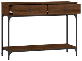 Mesa consola 100x34,5x75 cm derivados madeira carvalho castanho