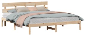 vidaXL Estrutura da Cama Castanho 200 x 200 cm Madeira de pinho maciça