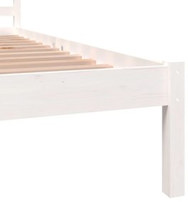 Estrutura de cama solteiro 90x190 cm pinho maciço branco