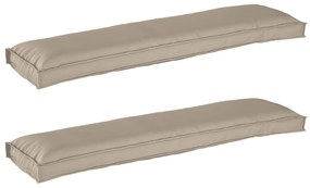 vidaXL almofadas de palete para banco 2 pcs taupe 150x40x8 cm tecido oxford