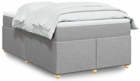 vidaXL Cama com molas/colchão 120x200 cm tecido cinza-claro