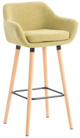 Banco de bar Grant em tecido e com estrutura de Cor Natural 55 x 99 x 46 cm Verde claro