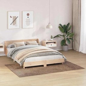 Tapete Shaggy vidaXL com base de látex Marrom 140x200 cm