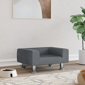 vidaXL Cama para cães 50x40x26,5 cm veludo cinzento-escuro