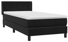 Cama com molas/colchão 80x220 cm veludo preto