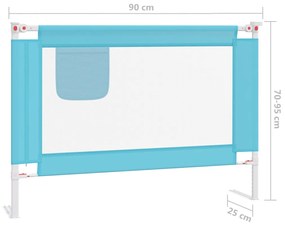 Barra de segurança p/ cama infantil tecido 90x25 cm azul