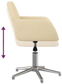 Cadeiras de jantar giratórias 2 pcs tecido cor creme