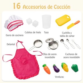 Cozinha brincar de madeira 83 x 29 x 103 cm para crianças a partir dos 3 anos com exaustor, máquina de gelo, telefone, 16 acessórios, sons e luzes rea