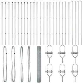 Cerca de Fio Soldado com 13 Postes 1.4x50 m Aço Galvanizado