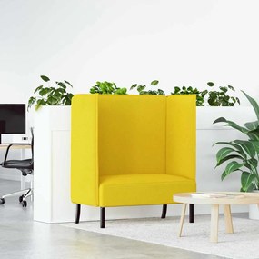 vidaXL Sofá de Costas Altas Amarelo Claro 109x56x121 cm Tecido