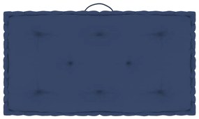 vidaXL Almofadão móveis paletes 73x40x7cm algodão azul-marinho claro