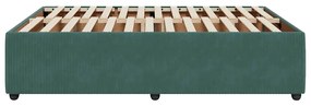 Estrutura de cama sem colchão 140x190 cm veludo verde-escuro