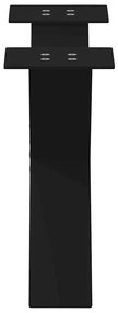 Pés para mesa de centro em formato de X, 2 peças, preto, 60x(30-31) cm
