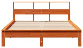 Cama sem colchão 140x190 cm pinho maciço castanho-mel