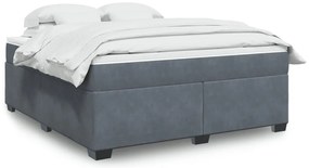 vidaXL Cama com molas/colchão 180x200 cm veludo cinzento-escuro